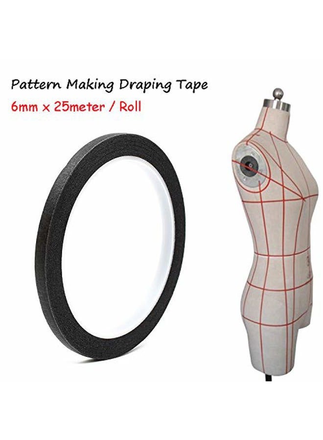 JINBING Paper Masking Tape for Painting & Drawing & DIY Nail Arts & Pattern Making D Tape 25m x 6 Rolls (Black) - Image 5