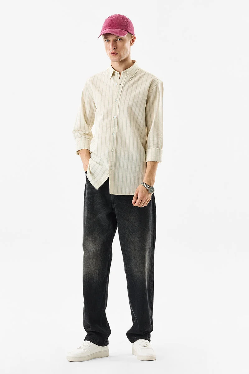 سنيتش Off-White Striped Long Sleeve Regular Fit Shirt