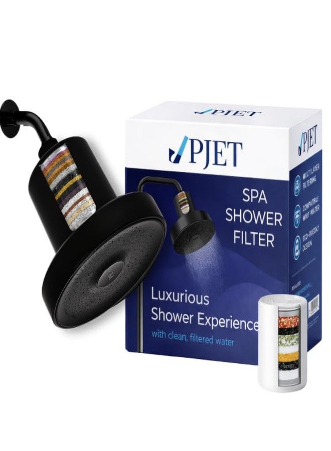 PJET SPA SHOWER FILER | SHOWER HEAD FILTER FOR HARD WATER | CONTROLS HAIRFALL | 15 STAGES FILTERATION | REDUCES CHLORINE & IMPURITIES (BLACK) - Image 1