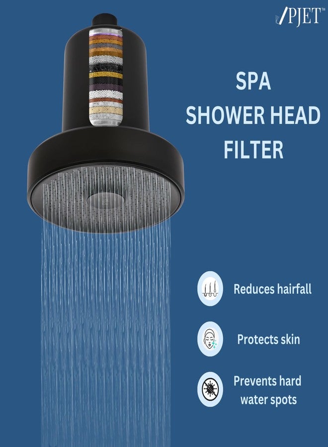 PJET SPA SHOWER FILER | SHOWER HEAD FILTER FOR HARD WATER | CONTROLS HAIRFALL | 15 STAGES FILTERATION | REDUCES CHLORINE & IMPURITIES (BLACK) - Image 4