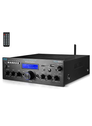 Pyle Wireless Bluetooth Power Amplifier System- 200W Dual Channel Sound Audio Stereo Receiver w/ USB, SD, AUX, MIC in w/ Echo, Radio, LCD, for Home Theater Entertainment via RCA, Studio Use- PDA6BU.7 - pzsku/Z8D87D1CCF17615259BBCZ/45/1749372856/7f9b8b0e-deca-4e10-92ee-a7c03f5c646a