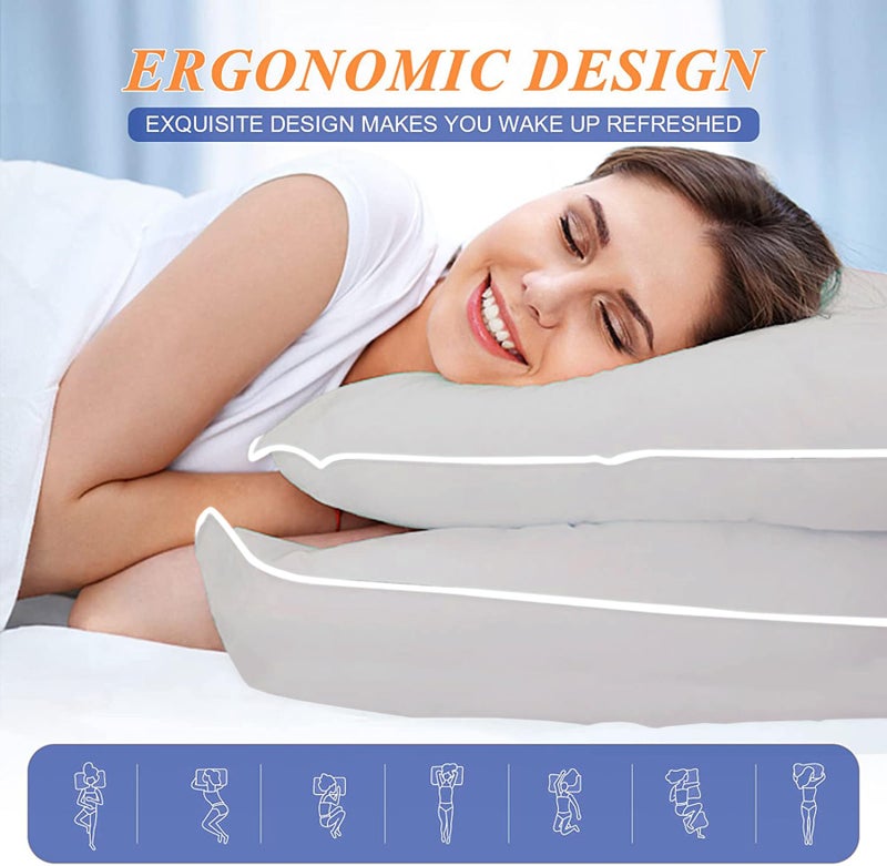 MZOIMZO Bed Pillows for Sleeping- Standard Size  Set of 2  Cooling Hotel Quality with Premium Soft Down Alternative Fill for Back  Stomach or Side Sleepers  43x66CM  Light Grey - Image 4