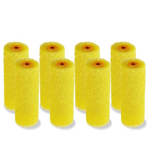 YLTOLOO 8 Pcs Textured Paint Roller Covers, 4 inch Small Textured Foam Drywall Texture Paint Rollers, House Paint Roller Covers for Art Painting Walls Ceilings - Image 1