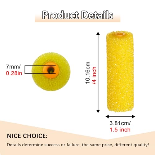 YLTOLOO 8 Pcs Textured Paint Roller Covers, 4 inch Small Textured Foam Drywall Texture Paint Rollers, House Paint Roller Covers for Art Painting Walls Ceilings - Image 2