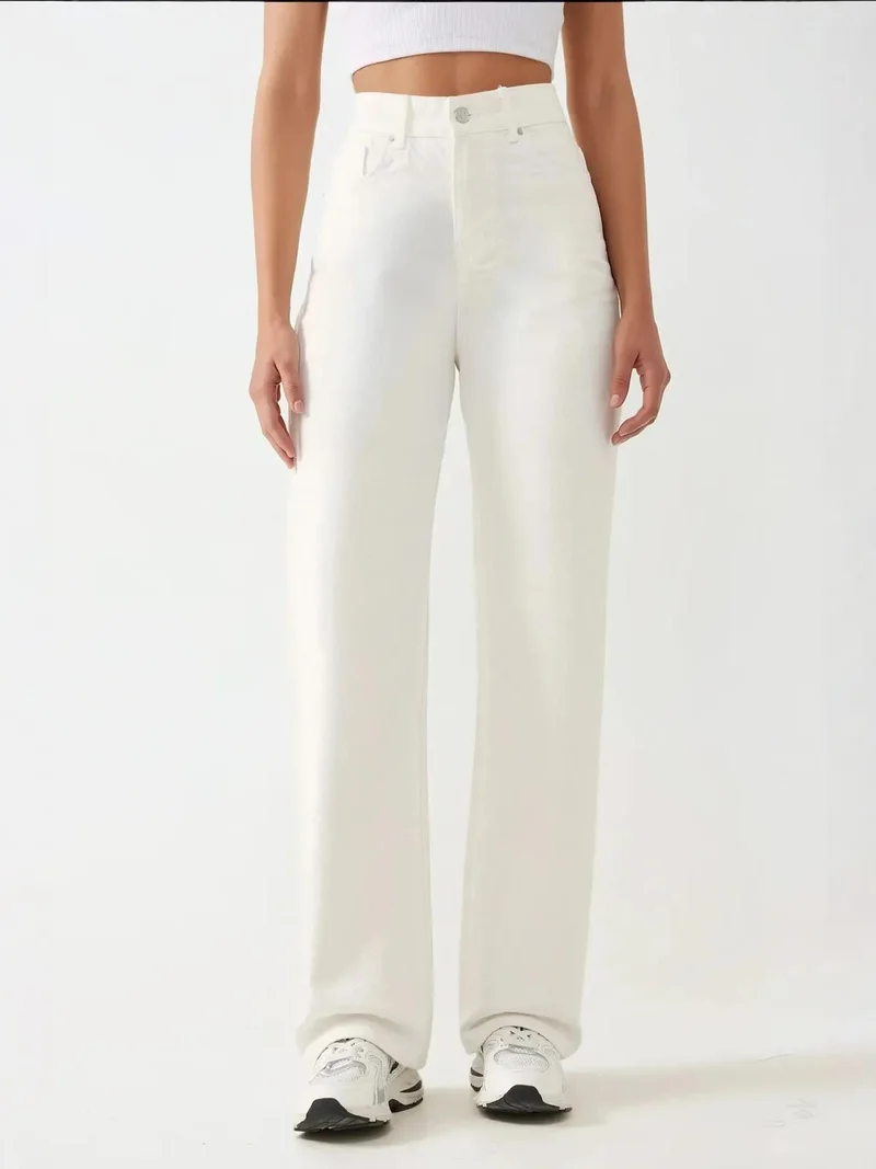 High Waist Straight Leg Jeans
