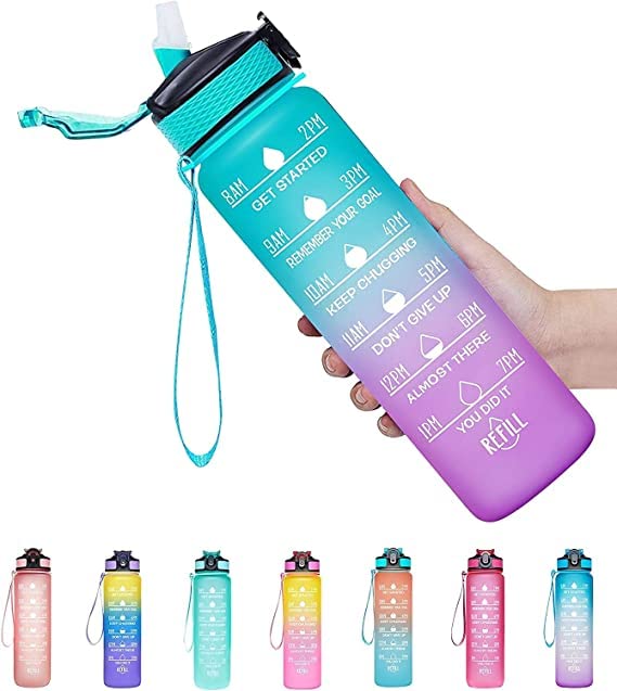 TRENDBIT Multifunctional Leakproof Fitness Sports Water bottle Motivational Water Bottle with Time Marker Straw for Gym Fitness Indoor Outdoor BPA Free 1000 ML - Image 3