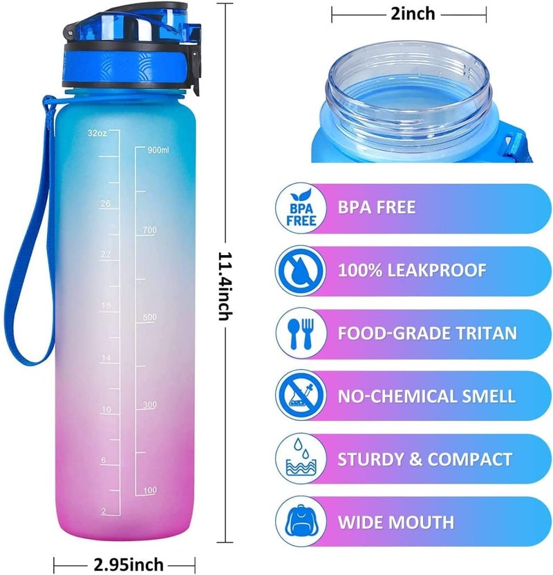 TRENDBIT Multifunctional Leakproof Fitness Sports Water bottle Motivational Water Bottle with Time Marker Straw for Gym Fitness Indoor Outdoor BPA Free 1000 ML - Image 5