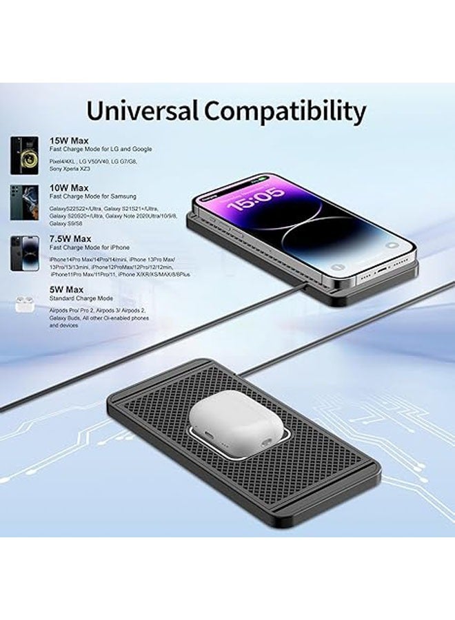 general Wireless Charger, 15W Wireless Car Charger, Android Car Wireless Phone Charger Anti-Slip Charging Pad for iPhone 11/12/13/14/15 Pro Max - Image 2