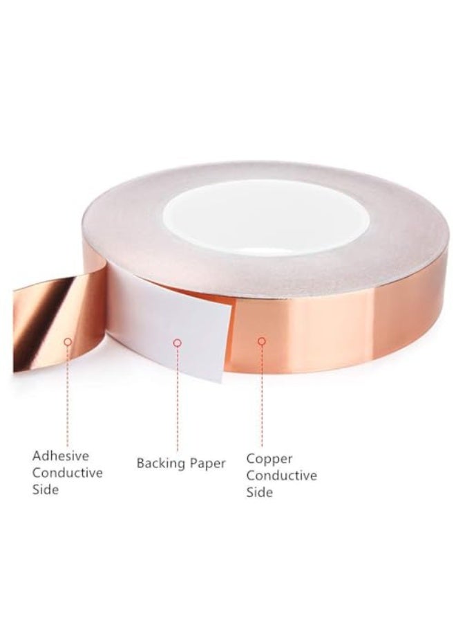 JZS Copper Foil Tape with Conductive Adhesive for Guitar and EMI Shielding, Crafts, Electrical Repairs,Grounding,3cm x 20m,Single-sided Conductivity - Image 3