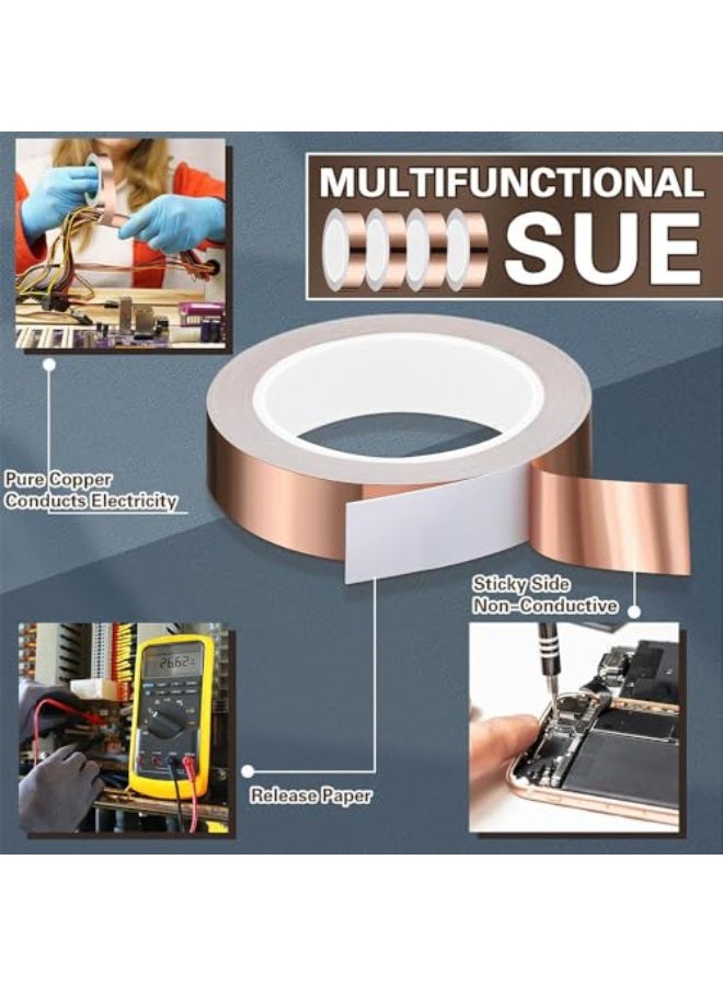 JZS Copper Foil Tape with Conductive Adhesive for Guitar and EMI Shielding, Crafts, Electrical Repairs,Grounding,3cm x 20m,Single-sided Conductivity - Image 5