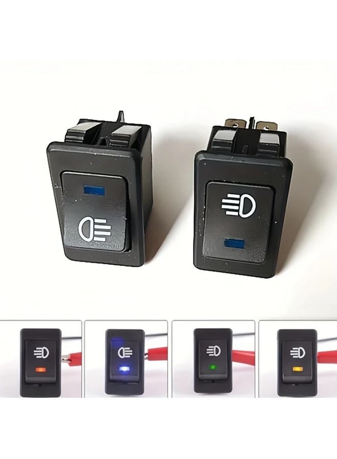 قطعتان مفتاح روكر أخضر LED لتعديل السيارات، مفتاح ضباب لوحة ملتوية، مفتاح مصباح قارب 12 فولت تيار مستمر 35 أمبير DPST 4P - Image 5