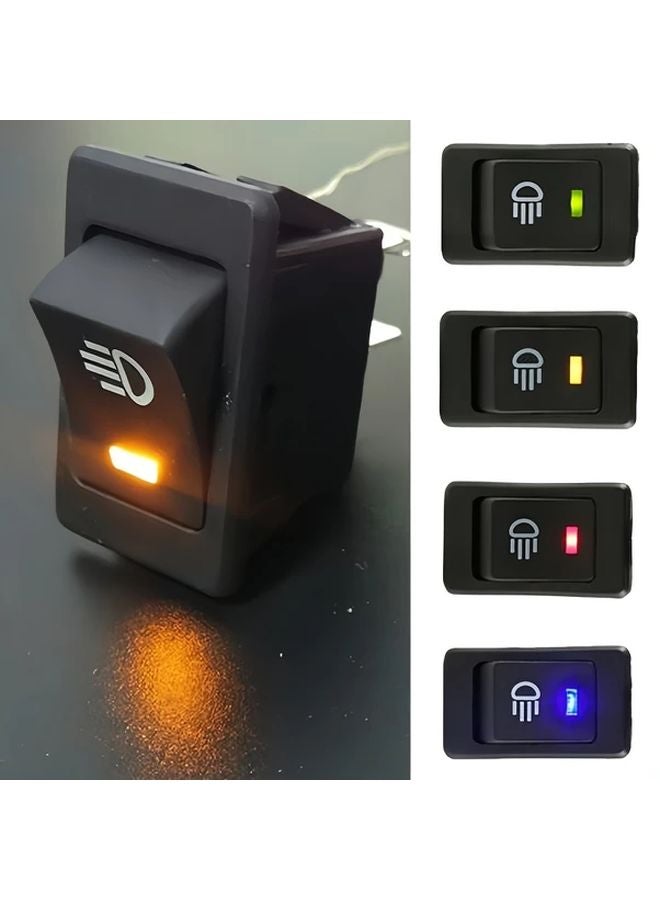 قطعتان مفتاح روكر أخضر LED لتعديل السيارات، مفتاح ضباب لوحة ملتوية، مفتاح مصباح قارب 12 فولت تيار مستمر 35 أمبير DPST 4P - Image 2