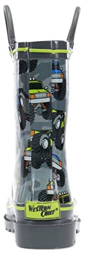Western Chief boys Waterproof Printed Rain Boot, Monster Crusher,5-6 Toddler - Image 5