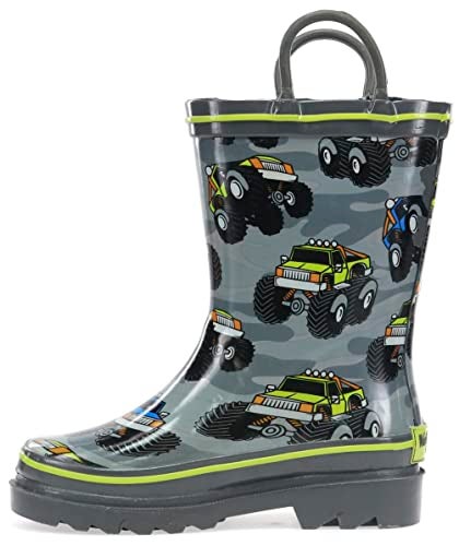 Western Chief boys Waterproof Printed Rain Boot, Monster Crusher,5-6 Toddler - Image 4