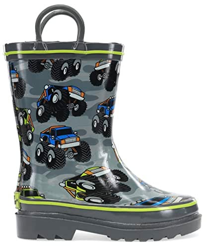Western Chief boys Waterproof Printed Rain Boot, Monster Crusher,5-6 Toddler - Image 2