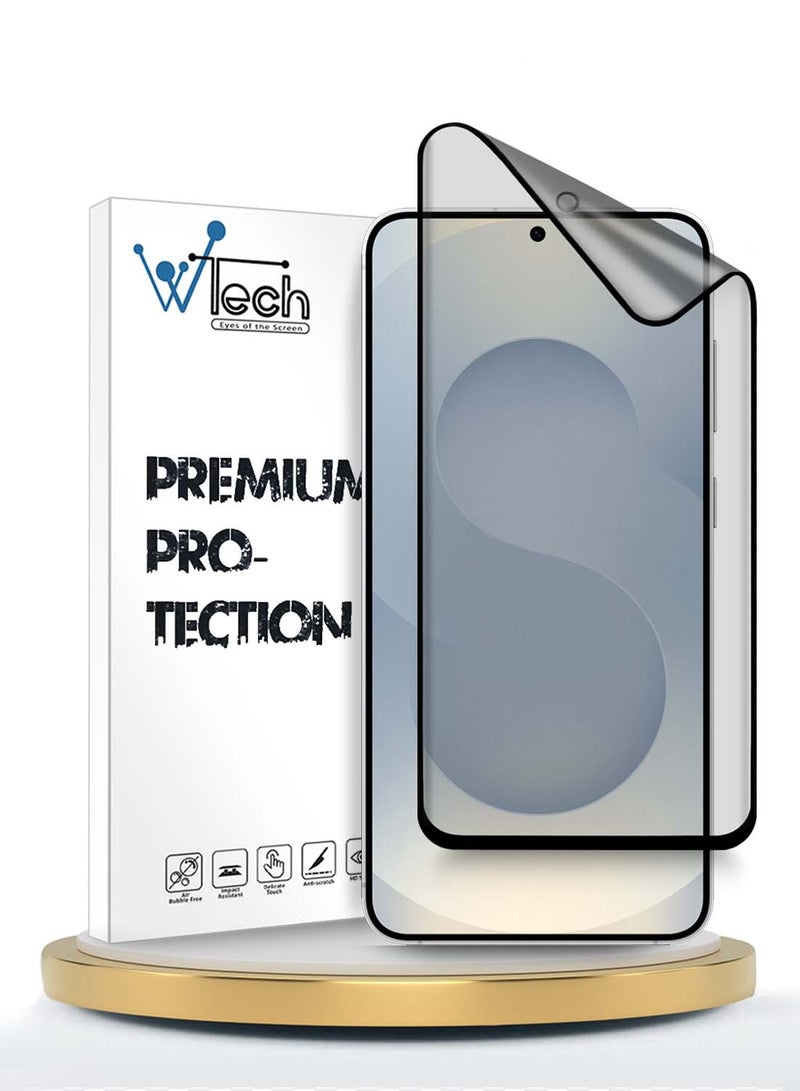 Wtech Samsung Galaxy S25+ 5G 2025  Premium Edge-Pro Nano Ceramic Full Glue Full Cover Matte Flexible Screen Protector - Clear/Black - Image 1