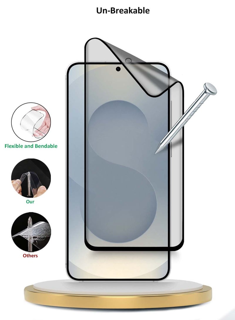 Wtech Samsung Galaxy S25+ 5G 2025  Premium Edge-Pro Nano Ceramic Full Glue Full Cover Matte Flexible Screen Protector - Clear/Black - Image 4