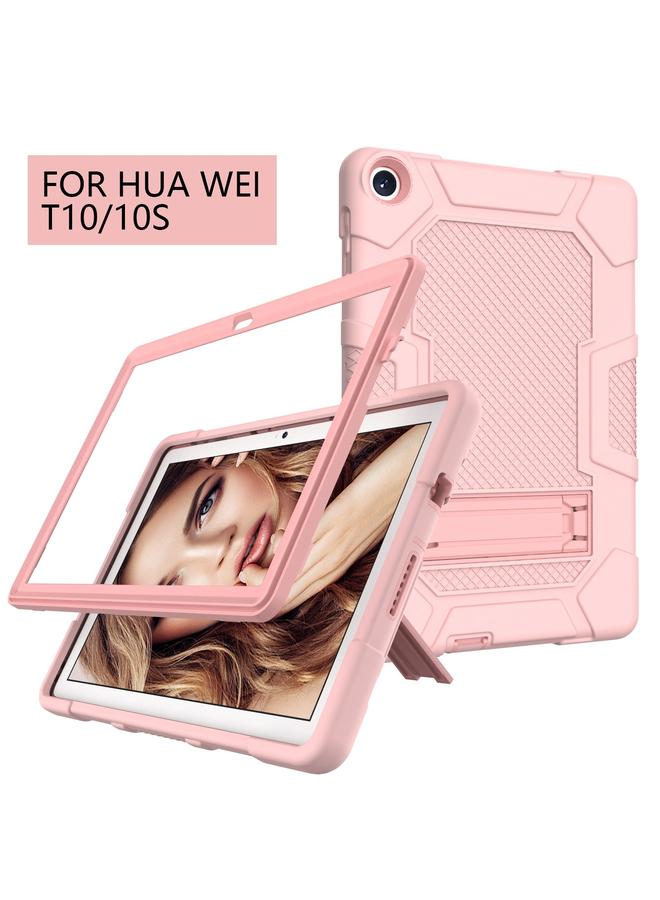 اس-توب جراب لهاتف Huawei MatePad T 10s / T10 بلون متباين Robot B3 جراب هجين من السيليكون للكمبيوتر اللوحي مع حامل - Image 2