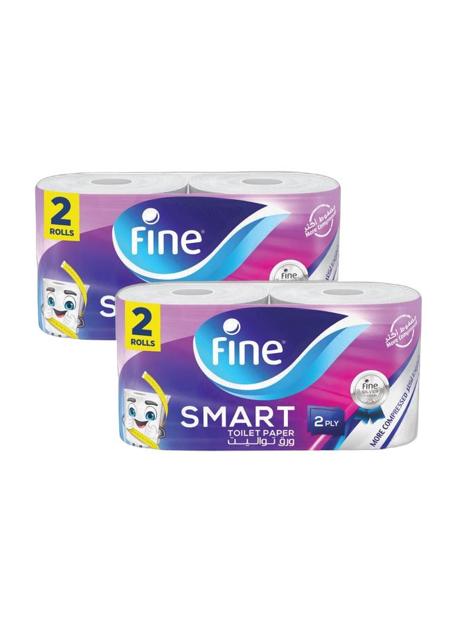 Fine Toilet Rolls Smart - 2 Roll 2 Ply (Pack of 2) - Image 1