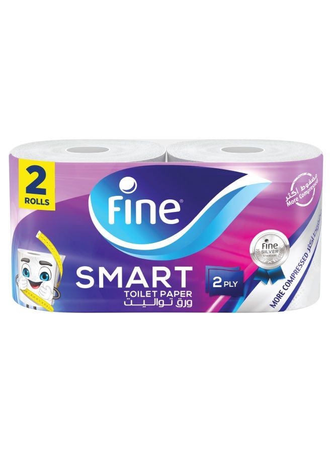 Fine Toilet Rolls Smart - 2 Roll 2 Ply (Pack of 2) - Image 2