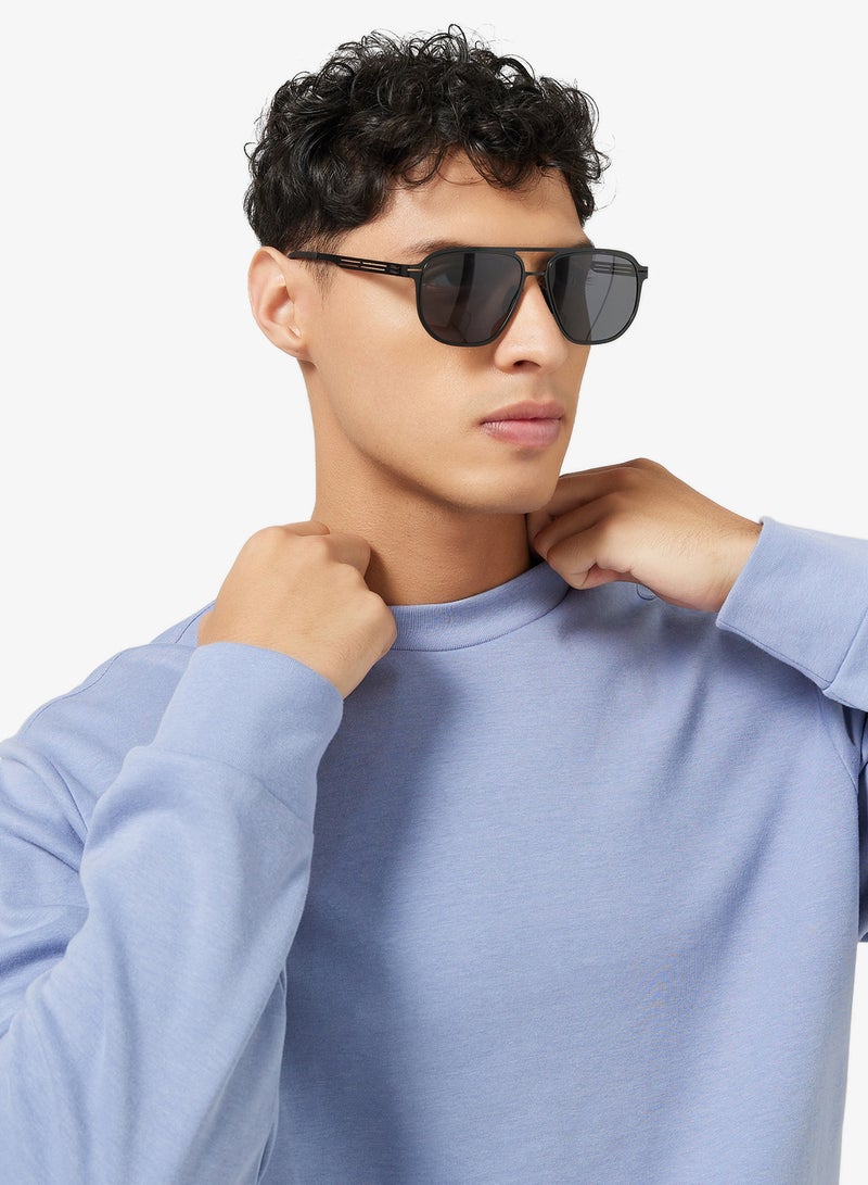 Seventy Five Polarized Lens Square Aviatoe Sunglasses - Image 4