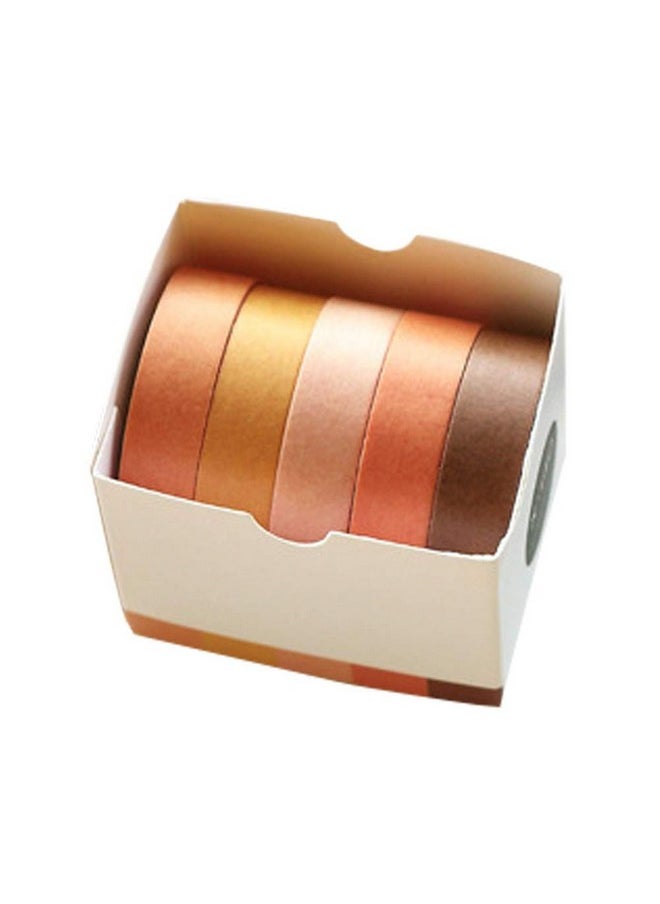 Etncy Life Etncy Life Washi Tape Set 5 Rolls Decorative Writable Washi Craft for DIY Scrapbooking Craft Gift Wrapping Tapes (Autumn)  - Image 1