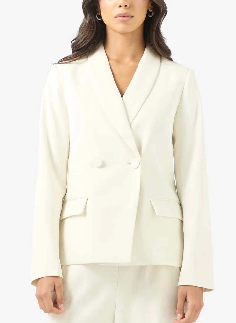 BCBG Double Breasted Shawl Collar Blazer