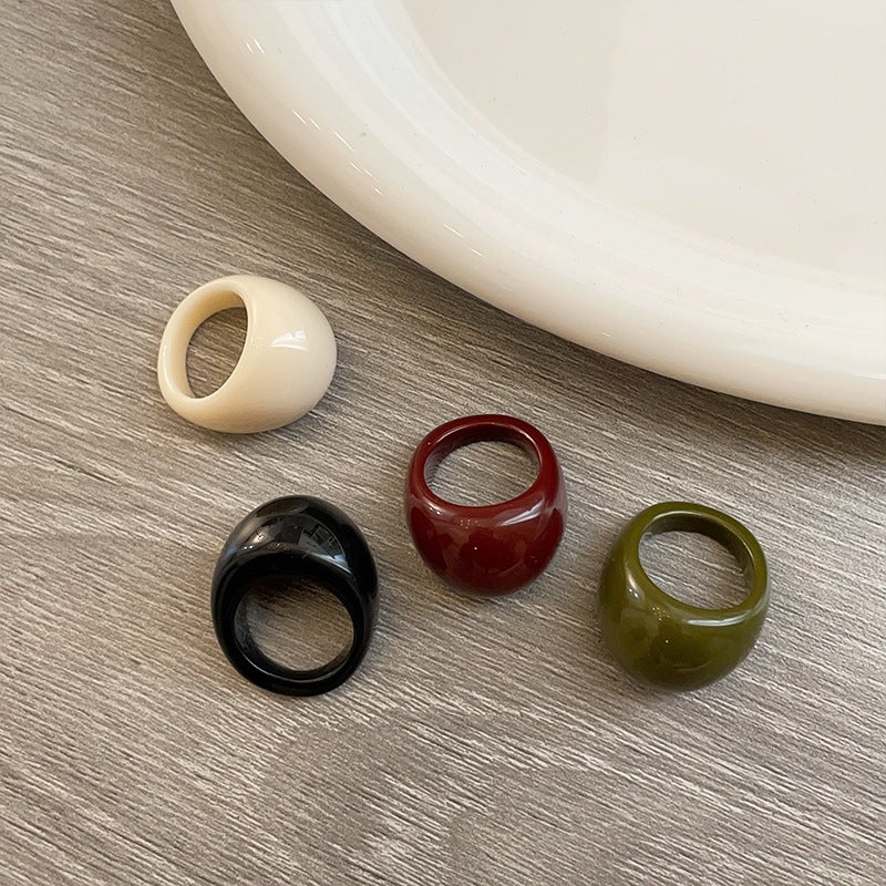 South Korea Blogger With Simple Niche Resin Bracelet Fashion Design Color Ins Style Personality Ring - Image 5