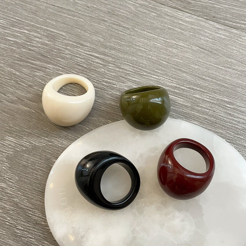 South Korea Blogger With Simple Niche Resin Bracelet Fashion Design Color Ins Style Personality Ring - Image 4