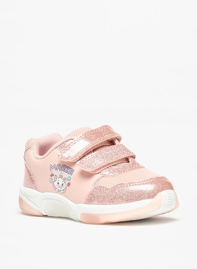 Disney Glitter Embellished Sneakers with Hook and Loop Closure