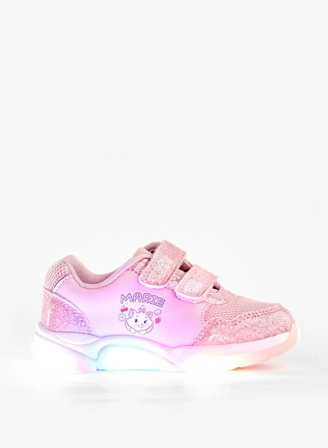 Disney Glitter Embellished Sneakers with Hook and Loop Closure