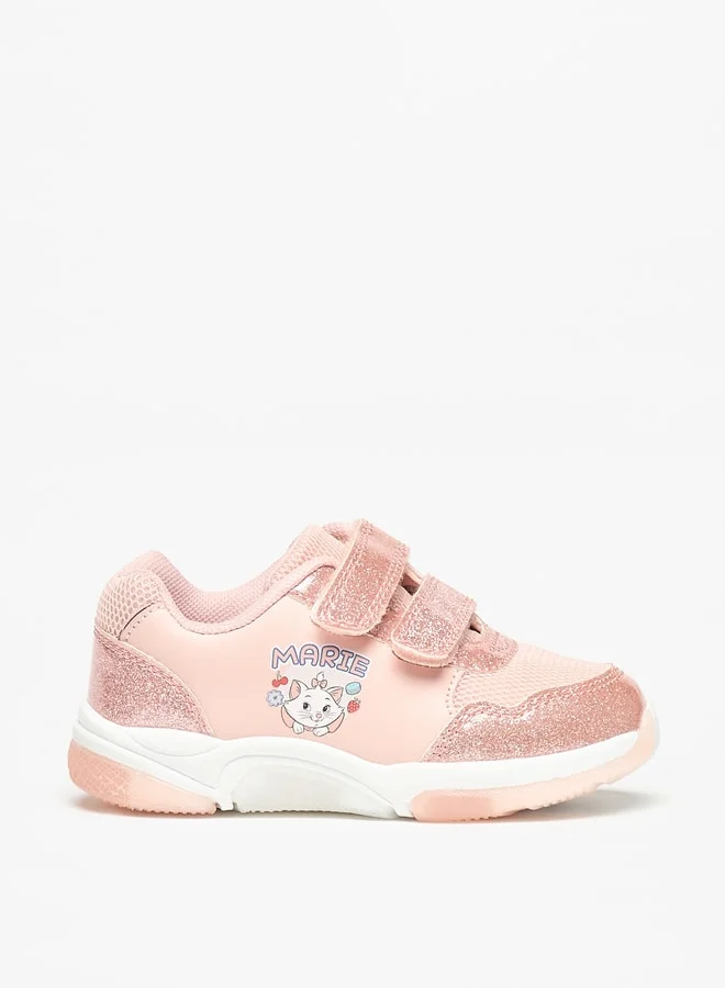 Disney Glitter Embellished Sneakers with Hook and Loop Closure