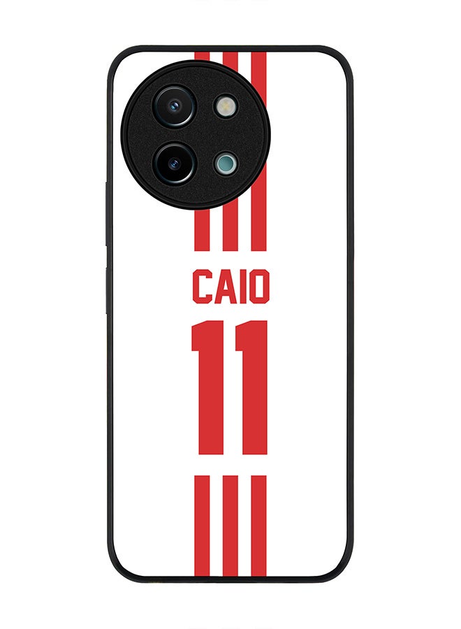 Stylizedd Rugged Black edge case for Vivo Y38 / Vivo Y58 / Vivo Y200i /Vivo T3x, Slim fit Case Flexible Cover - Football Team - UAE, Player Name - Caio - Image 1