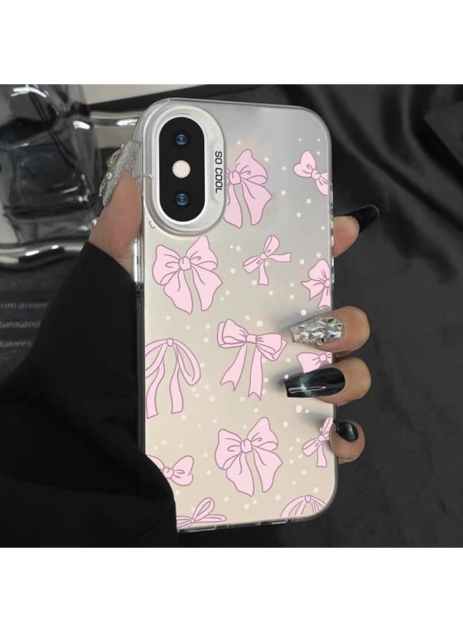 S-TOP Case For iPhone X / XS Silver Painting PC Hybrid TPU Phone Case - Image 1