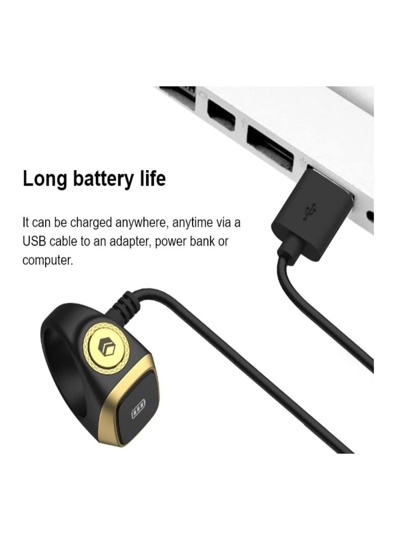 إيكيبلا خاتم ذكر ذكي مزود بتذكير بالاهتزاز وعداد تسبيح واتصال بلوتوث لتطبيق القبلة الحصري و5 تذكيرات يومية بالصلاة - Image 5