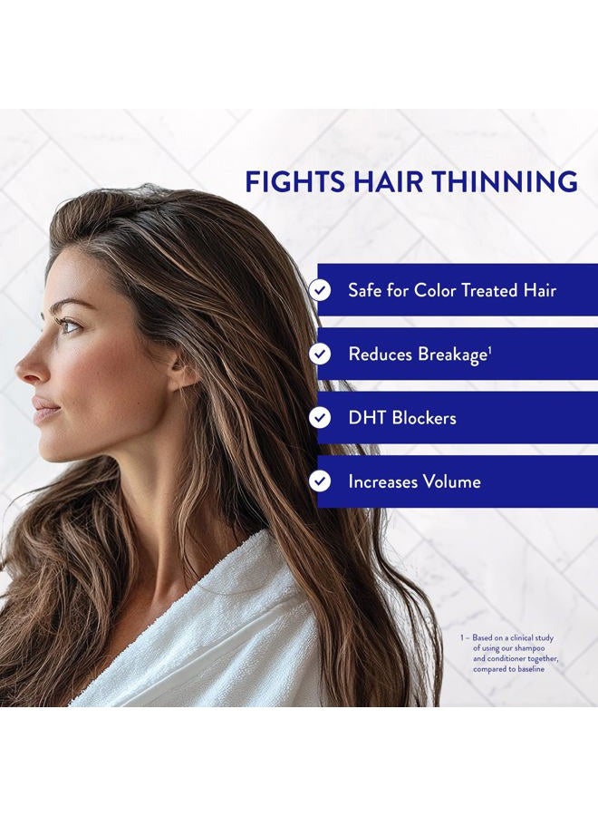 Routine Wellness Anti-Thinning Shampoo and Conditioner Set for Thinning Hair - Biotin DHT Blocker Women & Men - Color Safe Shampoo for Hair Loss & Healthier Growth - Unscented (Pack of 2) - Image 3