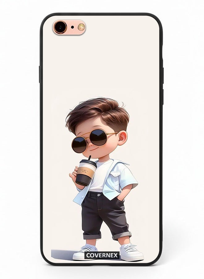 Covernex Apple iPhone 6 Plus Protective Case Cover Printed Featuring Cool Kid with Sunglasses and Coffee - Image 2