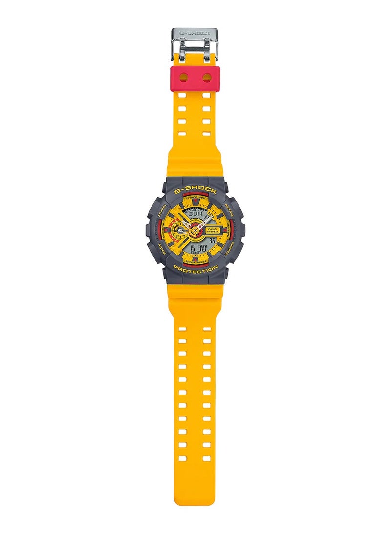 G-SHOCK Casio Analog-Digital Yellow Dial Men's Watch-GA-110Y-9ADR, Yellow - Image 2