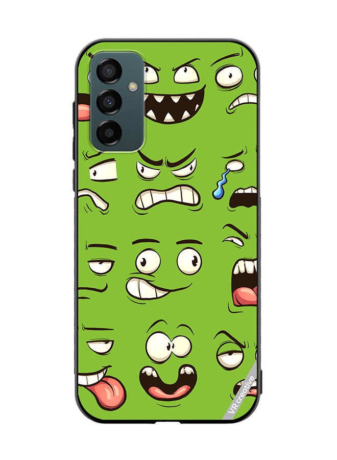VR CREATIVE Protective Case Cover For Samsung Galaxy F23 Green Faces Design Multicolour - Image 1
