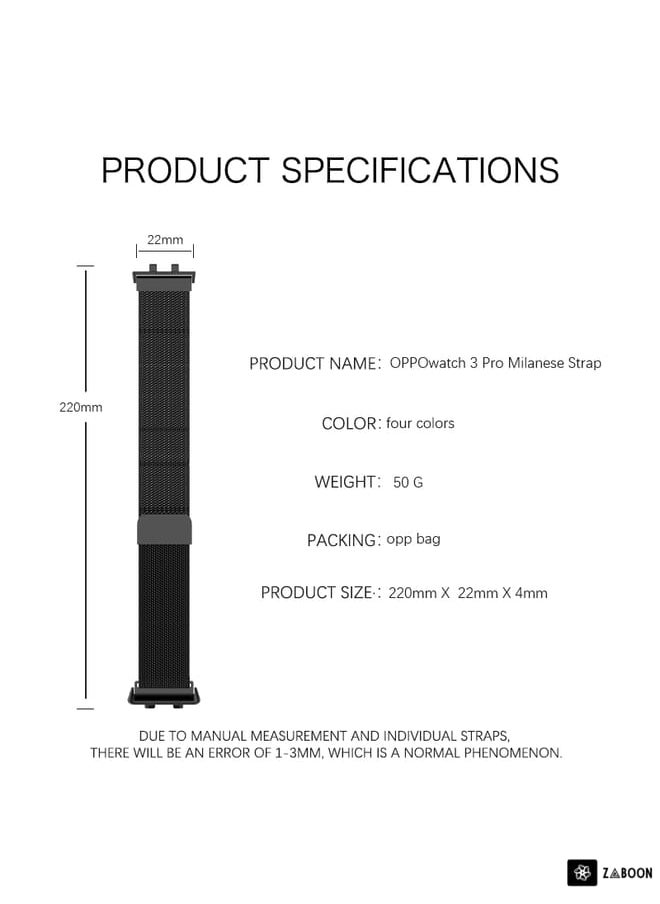 Generic - OPPO Watch 3 Pro Milanese Stainless Steel Metal Watch Band - Image 1