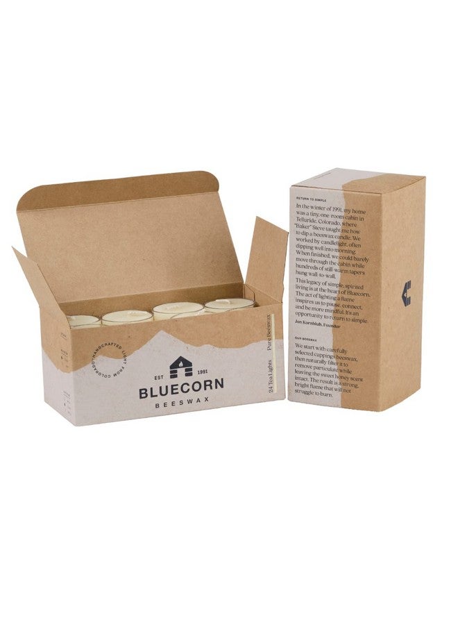 Bluecorn Beeswax Bluecorn 100% Pure Beeswax Tealight Candles | Natural Beeswax Candles, Ivory White Tea Lights Candles | Long Burn (4-5 Hours) | Soy, Paraffin, & Fragrance Free, Bulk 24-Pack | Handmade in Colorado  - Image 2