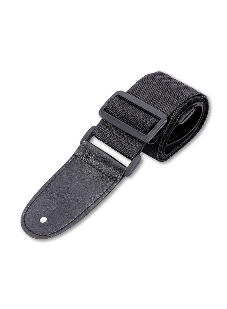 Generic Guitar Strap Adjustable Cotton Guitar Strap Guitar Strap for Electric Guitar, Western Guitar, Acoustic Guitar, Black Strap Width 5 cm - Image 1