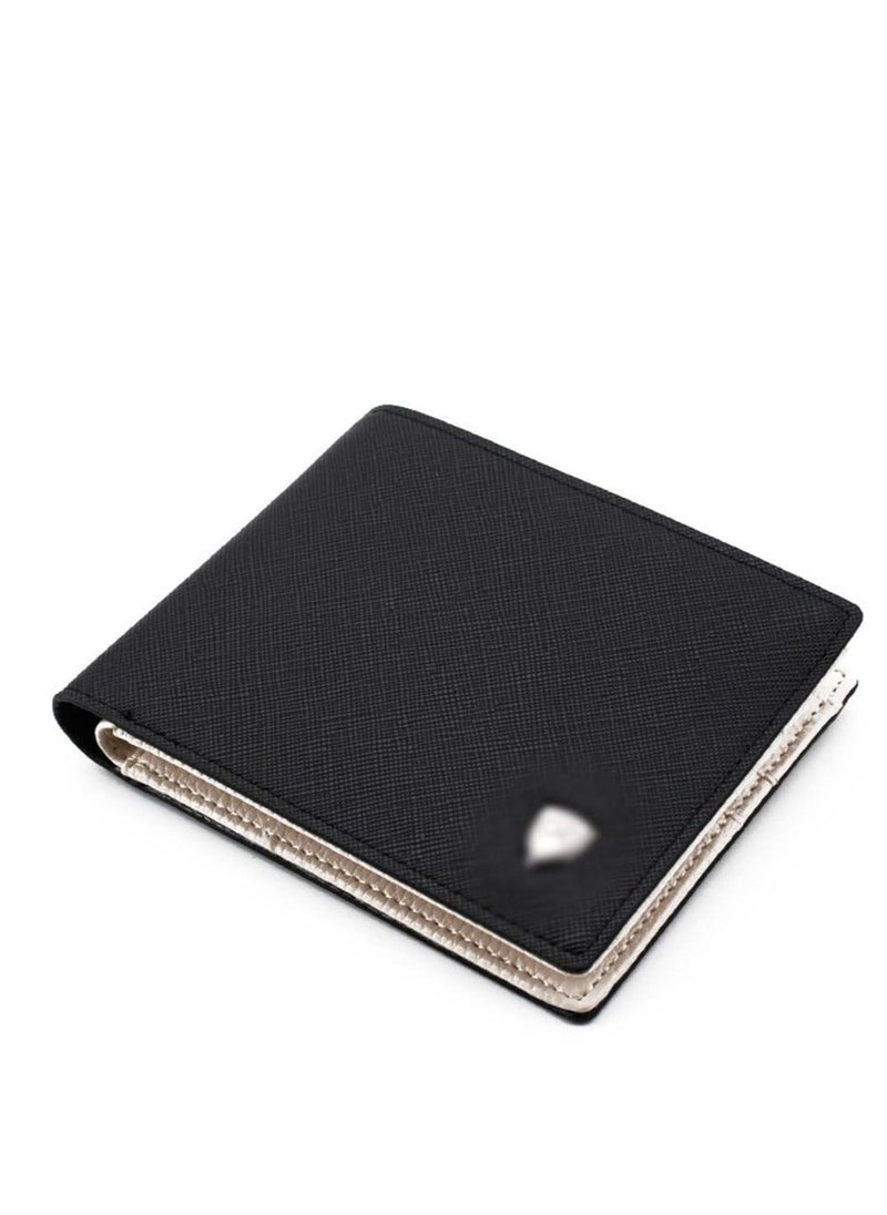 Y&D - Men's Wallet, Mens Leather Bifold Cross Pattern Plain with Multiple Card Pockets, Removable Credit Case (Silver) - Image 1