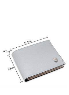 Y&D Men's Wallet, Mens Leather Bifold Cross Pattern Plain with Multiple Card Pockets, Removable Credit Case (Silver)  - Image 2