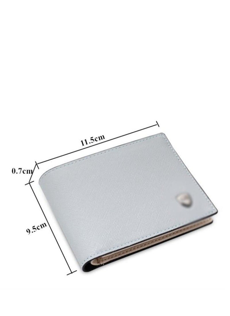 Y&D - Men's Wallet, Mens Leather Bifold Cross Pattern Plain with Multiple Card Pockets, Removable Credit Case (Silver) - Image 1