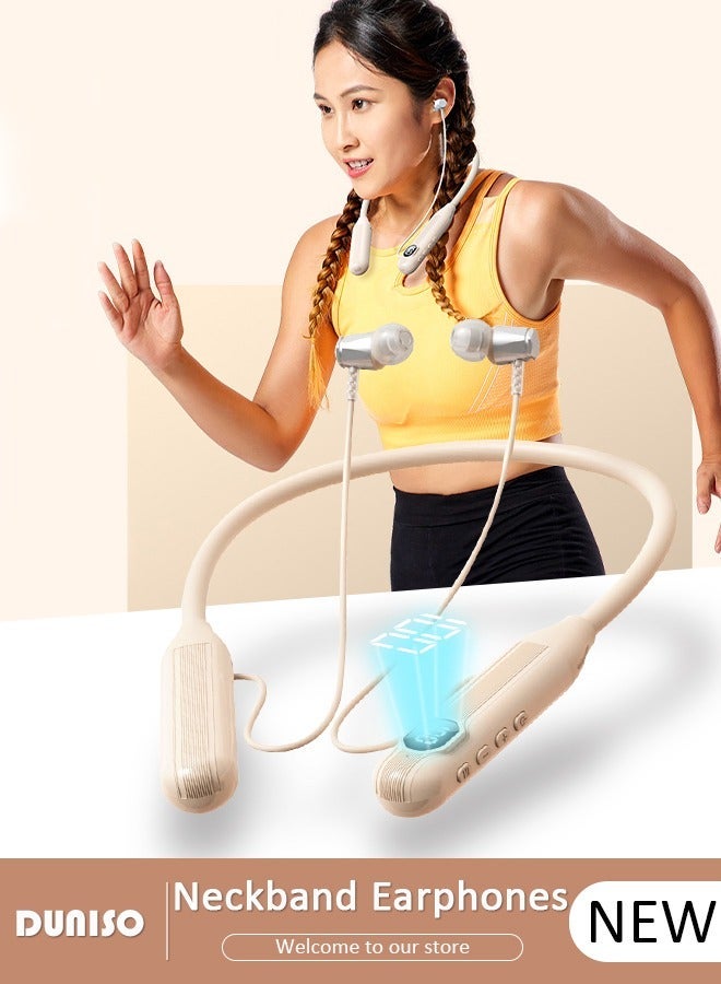 DUNISO Wireless Neckband Headphones with LED Display,Bluetooth 5.3 2000mAh large battery 200H Extra Long Playtime Wireless Stereo Neckband Earbuds Waterproof Earphones for IOS and Android - Image 1