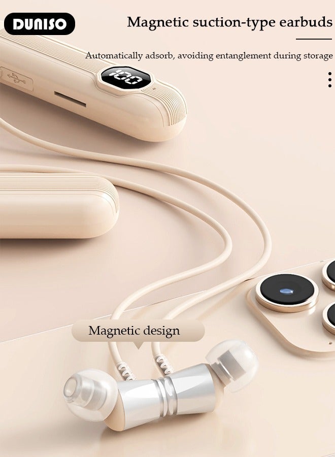 DUNISO Wireless Neckband Headphones with LED Display,Bluetooth 5.3 2000mAh large battery 200H Extra Long Playtime Wireless Stereo Neckband Earbuds Waterproof Earphones for IOS and Android - Image 5