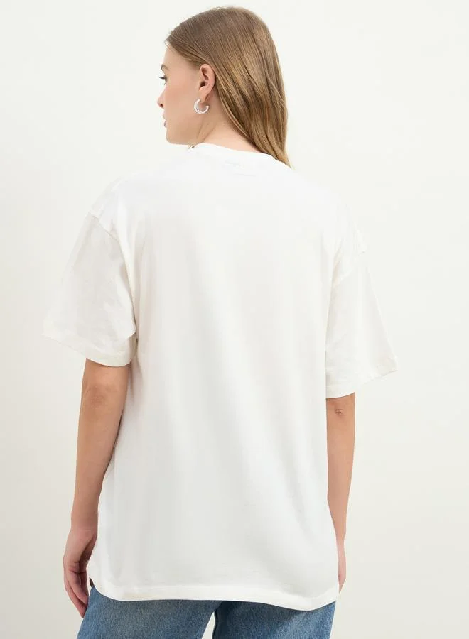 Styli Styli Floral Graphic Print Short Sleeve Jersey Oversized T-Shirt