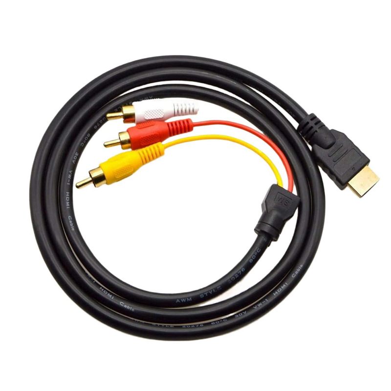Hdmi To Rca Cable 1.5M Black 1080P Conversion - Universal Connectivity Hdmi To Av Converter For Home Theater Enthusiasts Legacy Tv Setups - Image 1