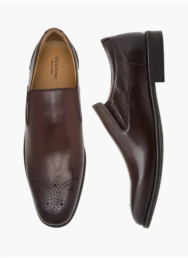 DUCHINI Men's Textured Slip-On Loafers